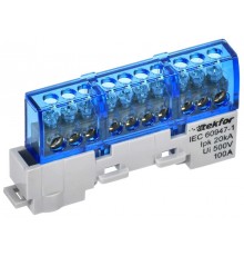 TEKFOR Шина N "ноль" изолированная на универсальном держателе 6х9-10-С  TF-NN10-10-KL-K07  IEK