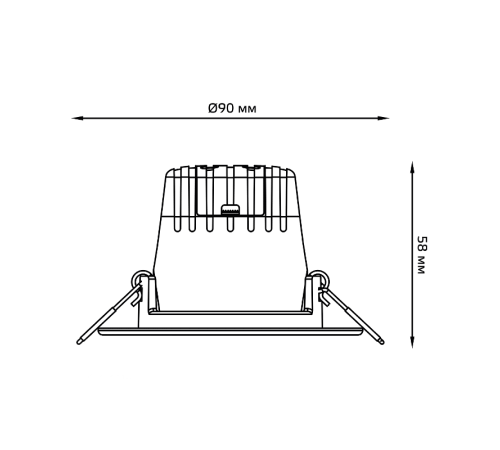 Светильник светодиодный встраиваемый круглый белый, 7W, 500 Lm LED 2700K  946411107  Gauss