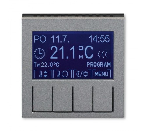 ABB Levit Сталь / дымчатый чёрный Терморегулятор универсальный программируемый  3292H-A10301 69  2CHH911031A4069  ABB