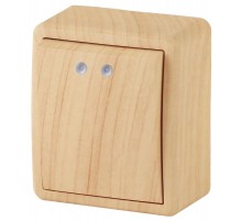 Выключатель с подсветкой 11-1202-11 , 10АХ-250В, ОУ, Эксперт, Сосна (16) Б0020659  ЭРА