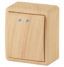 Выключатель с подсветкой 11-1202-11 , 10АХ-250В, ОУ, Эксперт, Сосна (16) Б0020659  ЭРА