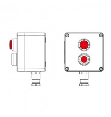 Взрывозащищенный пост управления из полиэстера CPE-P-03-(1xP1R(11)-1xLR(250))-1xKH2MHK(C)1Ex d e IIC Т5 Gb / Ex tb IIIC T95°C DbIP66/КЗ  2231.031.22.