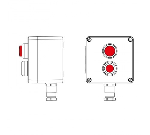 Взрывозащищенный пост управления из полиэстера CPE-P-03-(1xP1R(11)-1xLR(250))-1xKH2MHK(C)1Ex d e IIC Т5 Gb / Ex tb IIIC T95°C DbIP66/КЗ  2231.031.22.
