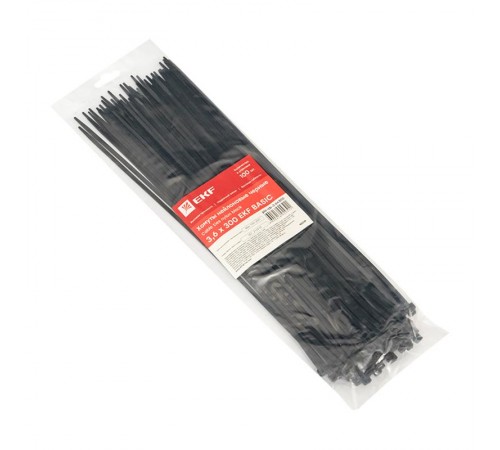 Хомут нейлоновый ЧЕРНЫЙ 3,6х300 (уп./100шт) EKF Simple  plc-cb-3.6x300  EKF