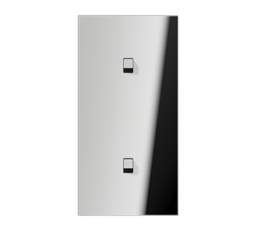 Центральная плата, 2 поста, для вертикальной установки, тумблеры 1+1,куб; металлическое исполнение; хром; серия LS  GCR12-20E22  Jung