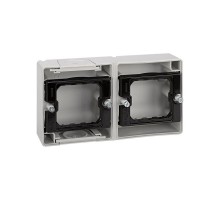 Основание под 2-местную рамку, IP55, открытый горизонтальный монтаж, 152*84*33мм, S44 Aqua, серый  4400761-035  Simon