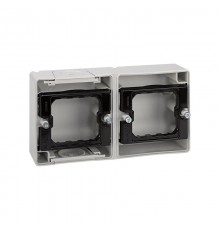 Основание под 2-местную рамку, IP55, открытый горизонтальный монтаж, 152*84*33мм, S44 Aqua, серый  4400761-035  Simon