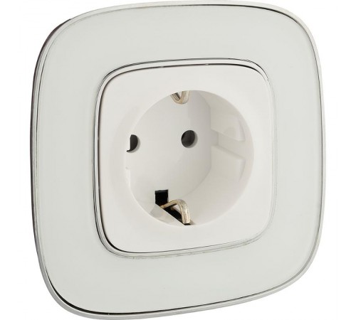 Valena ALLURE DIY Белый Розетка 1-ая с/з, безвинт.зажим  753721  Legrand