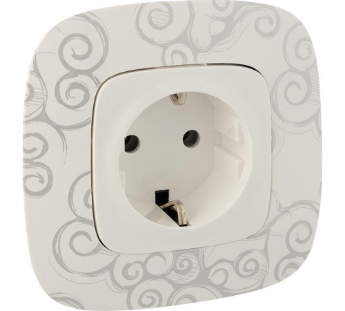 Valena ALLURE DIY Белый Розетка 1-ая с/з, безвинт.зажим  753721  Legrand