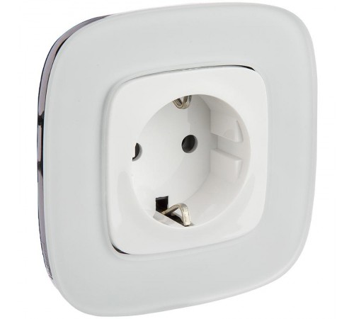 Valena ALLURE Белое стекло Рамка 1-ая  755541  Legrand