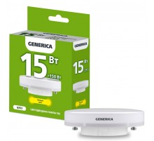 Лампа светодиодная T80 таблетка 15Вт 230В 3000К GX53   LL-T80-15-230-30-GX53-G  GENERICA