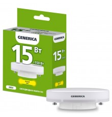 Лампа светодиодная T80 таблетка 15Вт 230В 3000К GX53   LL-T80-15-230-30-GX53-G  GENERICA