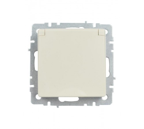 BRITE Розетка с заземлением со шторками с кр. 16А IP44 РСбш10-3-44-БрКр бежевый  BR-R16-16-44-K10  IEK