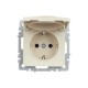 BRITE Розетка с заземлением со шторками с кр. 16А IP44 РСбш10-3-44-БрКр бежевый  BR-R16-16-44-K10  IEK
