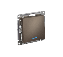 AtlasDesign Мокко Выключатель 1-клавишный с подсветкой,сх.1а, 10АХ, механизм, быстрозажимные клеммы  ATN000613S  SE