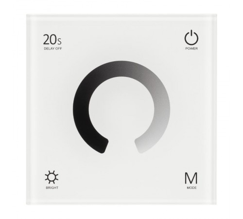 Панель SMART-P4-DIM-G-IN White (12-24V, 4x3A, Sens, 2.4G) (Arlight, IP20 Пластик, 5 лет)  034774  Arlight