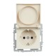 BRITE Розетка с заземлением со шторками с кр. 16А IP44 РСбш10-3-44-БрКр бежевый  BR-R16-16-44-K10  IEK