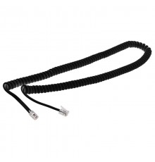 Телефонный шнур, витой трубочный RJ-10(4P-4C), длина 4 метра, черный  18-2043  REXANT