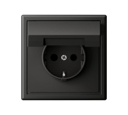 ArtGallery Базальт Розетка с заземлением со шторками с крышкой, 16А, IP20,  механизм, быстрозажим. клем.  GAL001446S  SE