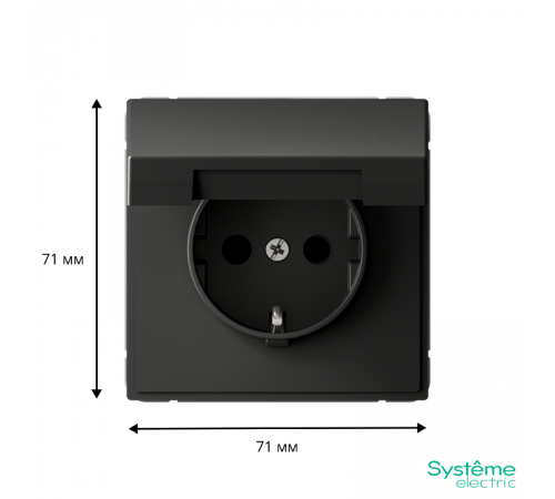 ArtGallery Базальт Розетка с заземлением со шторками с крышкой, 16А, IP20,  механизм, быстрозажим. клем.  GAL001446S  SE