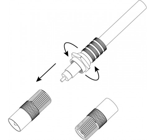 Переходник  Simple RS-A01 гнездо F-штекер TV  Б0048288  ЭРА