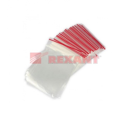 Пакеты с замком Zip Lock, ПВД размер 7 х 10 см, 35 кмк (уп. 100 шт)  09-7007  REXANT