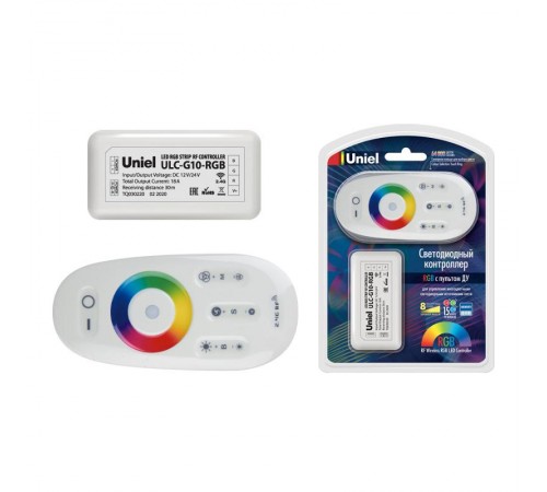 Контроллер для RGB LED источников света 12/24B с пультом ДУ ULC-G10-RGB WHITE 2,4ГГц белый.  11104  Uniel