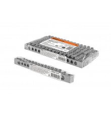 Шина "N" нулевая 6х9мм 14/2 (14 групп/крепеж по краям) никелированная инд. стикер  SQ0801-0341  TDM