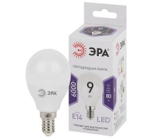 Лампа светодиодная LED 9Вт Е14 6000К smd P45-9W-860-E14  Б0031411  ЭРА
