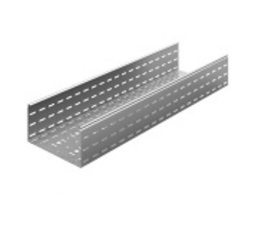 Лоток перфорированный 300х150х3000, толщ. 1,2 мм, Сендзимир цинк  УЛП-300х150х3000-1,2-СЦ  Ostec