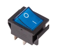 Выключатель клавишный 250V 16А (4с) ON-OFF синий с подсветкой  36-2331  REXANT