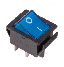 Выключатель клавишный 250V 16А (4с) ON-OFF синий с подсветкой  36-2331  REXANT
