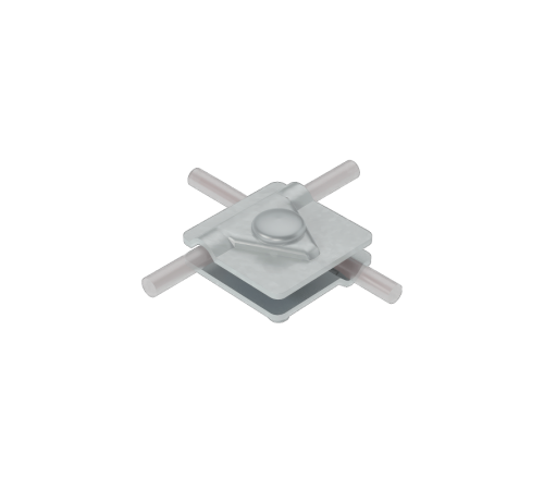 Универсальный соединитель для прутка  5-10 мм с 2 пластинами 40х40 мм CU  2USM-D5-10 CU  КМ-профиль