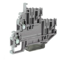 Клеммный зажим. Двухуровневый. Со штекерными контактами. Тип VPD.2/GR. Серый. 2,5 кв.мм.  ZVP500GR  DKC