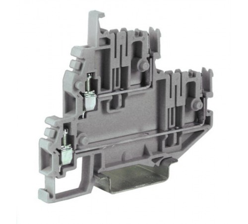 Клеммный зажим. Двухуровневый. Со штекерными контактами. Тип VPD.2/GR. Серый. 2,5 кв.мм.  ZVP500GR  DKC