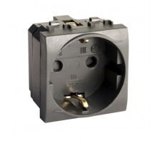 Электрическая розетка. с заземлением. со шторками. черная. 2 мод. Brava  77482N  DKC