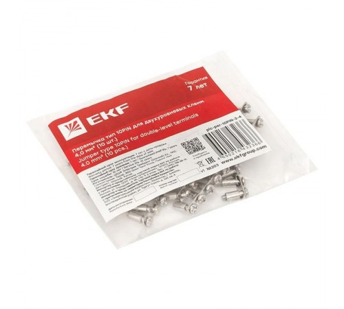 Перемычка тип 10PIN для двухуровневых клемм 4,0 мм2 (10 шт.)  plc-per-10PIN-2-4  EKF