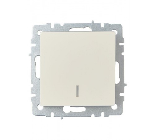 BRITE Выключатель 1-клавишный проходной с индикацией 10А ВС10-1-7-БрКр бежевый  BR-V12-1-10-K10  IEK