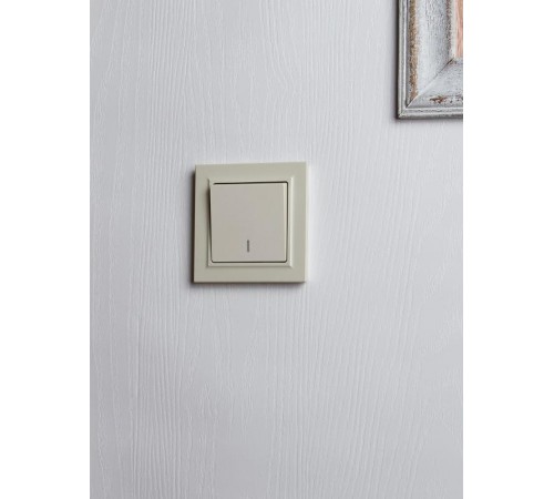 BRITE Выключатель 1-клавишный проходной с индикацией 10А ВС10-1-7-БрКр бежевый  BR-V12-1-10-K10  IEK