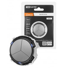 Выключатель 3-кл. 16А 250В проходной кнопочный механизм платина, "Байкал"   SQ1819-0327  TDM