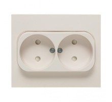 Стокгольм Розетка 2-местная б/з 10А белая с защ. штор. PROxima  EXR10-102-10  EKF