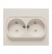 Стокгольм Розетка 2-местная б/з 10А белая с защ. штор. PROxima  EXR10-102-10  EKF