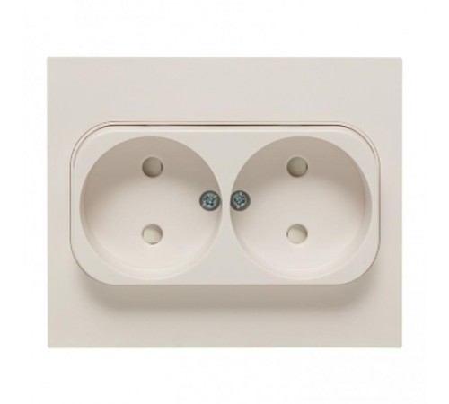 Стокгольм Розетка 2-местная б/з 10А белая с защ. штор. PROxima  EXR10-102-10  EKF