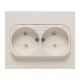 Стокгольм Розетка 2-местная б/з 10А белая с защ. штор. PROxima  EXR10-102-10  EKF