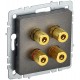 BRITE АудиоРозетка 4-местная РА10-БрТБ темная бронза  BR-S40-K45  IEK