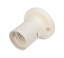 Патрон пластиковый настенный Е27 прямой, белый  11-8870  Rexant