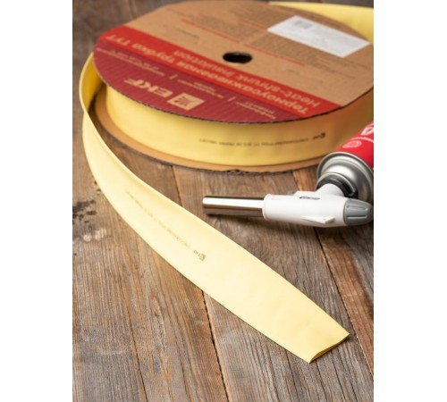 Термоусаживаемая трубка ТУТ нг 25/12,5 желтая рулон PROxima  tut-25-y  EKF