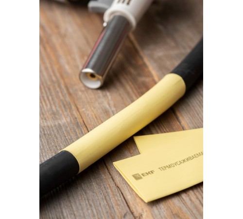 Термоусаживаемая трубка ТУТ нг 25/12,5 желтая EKF PROxima  tut-25-y-1m  EKF