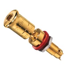 Разъём для "High-End" акустики, с красным кольцом, медь с позолотой; Аксессуары  LPK63RT  Jung
