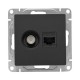 Механизм розетки TV+RJ45 (cat5), чёрный Эпика EKF  UP1-SOB-TV+RJ  EKF